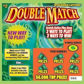 Double Match instant scratch ticket from Wisconsin Lottery - unscratched Double Match instant scratch ticket from Wisconsin Lottery - unscratched