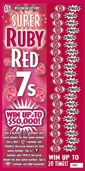 Super Ruby Red 7s instant scratch ticket from Wisconsin Lottery - unscratched Super Ruby Red 7s instant scratch ticket from Wisconsin Lottery - unscratched