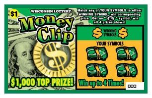 Money Clip instant scratch game Money Clip instant scratch ticket from Wisconsin Lottery - unscratched