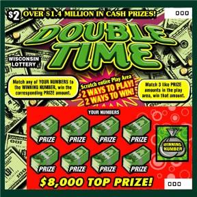 Double Time instant scratch game Double Time instant scratch ticket from Wisconsin Lottery - unscratched