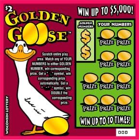 Golden Goose instant scratch game Golden Goose instant scratch ticket from Wisconsin Lottery - unscratched