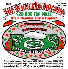 The Whole Enchilada instant scratch ticket from Wisconsin Lottery - unscratched