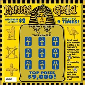 Pharaoh's Gold instant scratch game Pharaoh's Gold instant scratch ticket from Wisconsin Lottery - unscratched