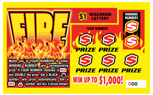 Fire and Ice instant scratch game Fire and Ice instant scratch ticket from Wisconsin Lottery - unscratched