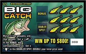 Big Catch instant scratch game Big Catch instant scratch ticket from Wisconsin Lottery - unscratched