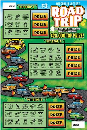Road Trip instant scratch game Road Trip instant scratch ticket from Wisconsin Lottery - unscratched