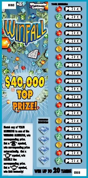Winfall instant scratch game Winfall instant scratch ticket from Wisconsin Lottery - unscratched