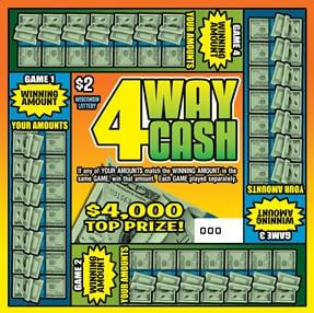 4 Way Cash instant scratch ticket from Wisconsin Lottery - unscratched