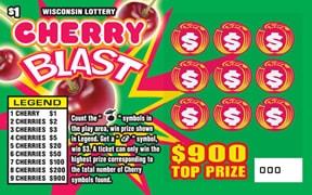 Cherry Blast instant scratch game Cherry Blast instant scratch ticket from Wisconsin Lottery - unscratched