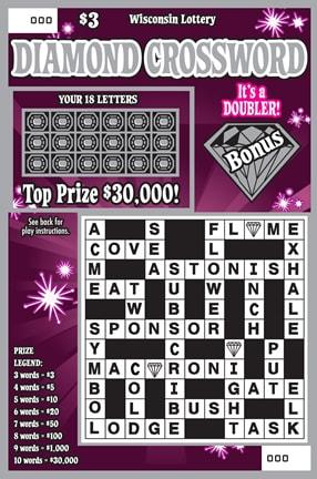 Diamond Crossword instant scratch game Diamond Crossword instant scratch ticket from Wisconsin Lottery - unscratched
