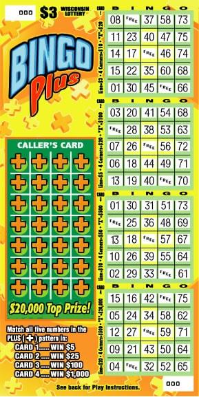 Bingo Plus instant scratch game Bingo Plus instant scratch ticket from Wisconsin Lottery - unscratched