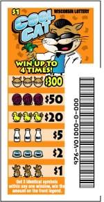 Cool Cat instant scratch game Cool Cat instant scratch ticket from Wisconsin Lottery - unscratched