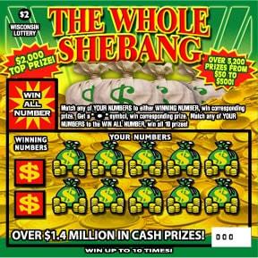 The Whole Shebang instant scratch ticket from Wisconsin Lottery - unscratched