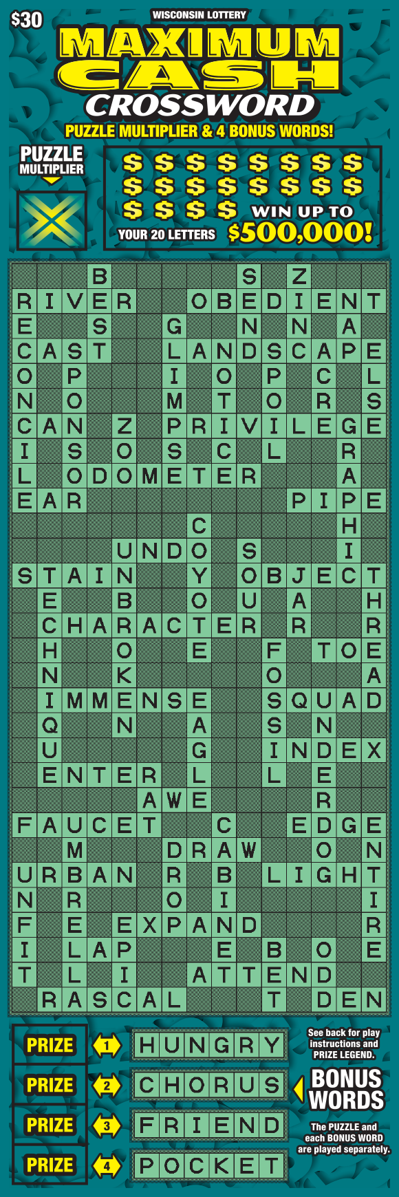 Image of MAXIMUM CASH CROSSWORD (2581)