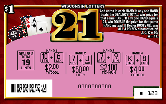 Wisconsin Scratch Game, 21, scratched.