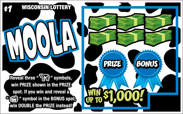 Moola WI Scratch Game Wisconsin Scratch Game, Moola ticket art.