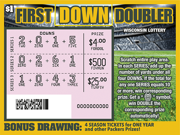 First Down Doubler WI Scratch Game - Scratched Wisconsin Scratch Game, First Down Doubler, scratched.