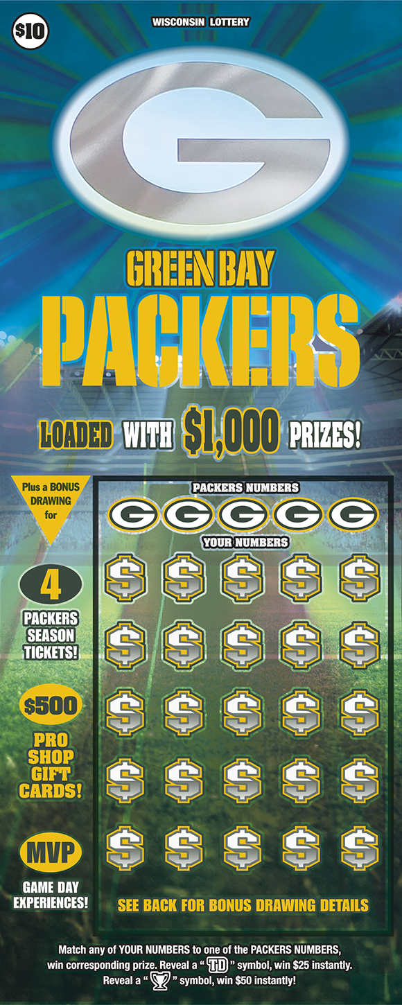 Green Bay Packers WI Scratch Game Wisconsin Scratch Game, Green Bay Packers.