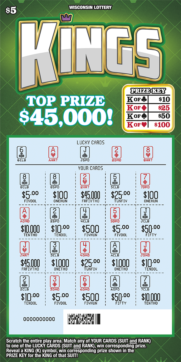 Wisconsin Scratch Game, Kings, scratched.