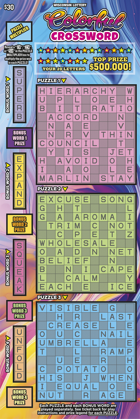 Image of COLORFUL CROSSWORD (2749)