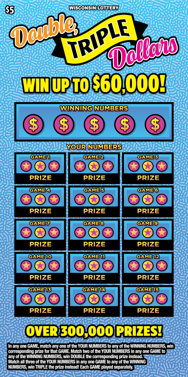 DOUBLE TRIPLE DOLLARS scratch-off ticket