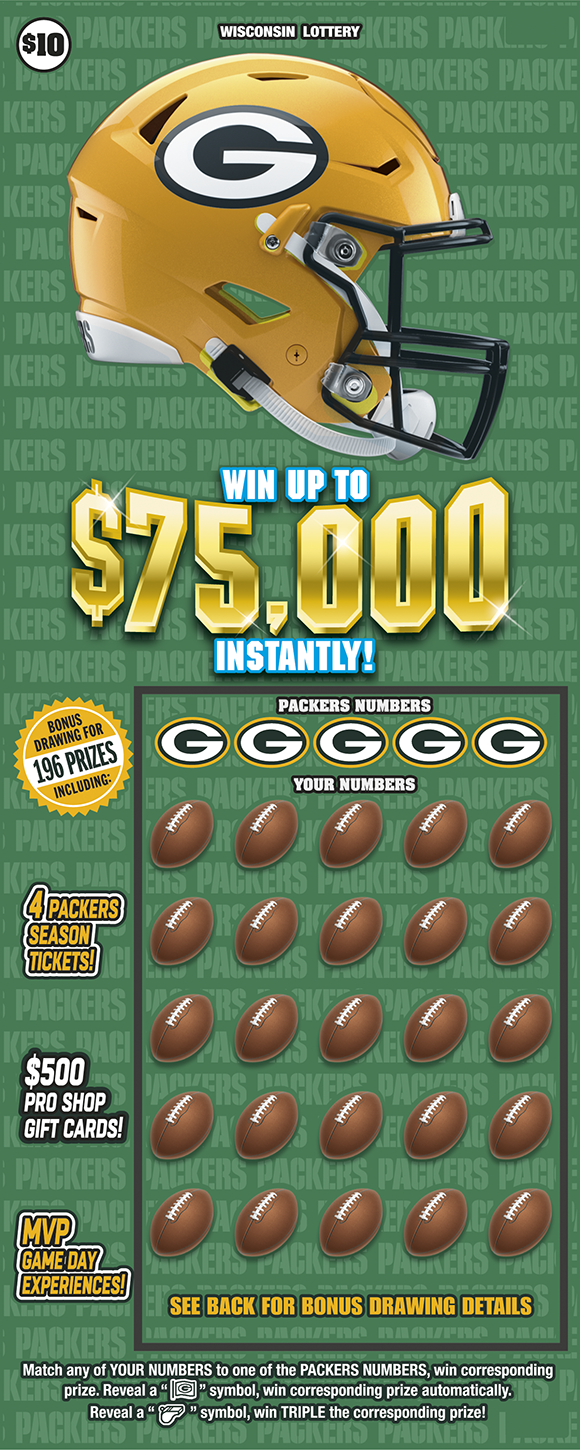$10 PACKERS scratch-off ticket