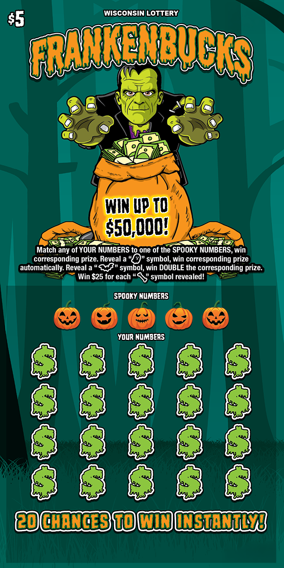 FRANKENBUCKS scratch-off ticket
