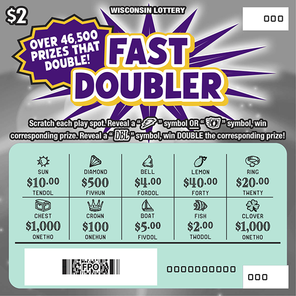 Wisconsin Scratch Game, Fast Doubler, scratched.