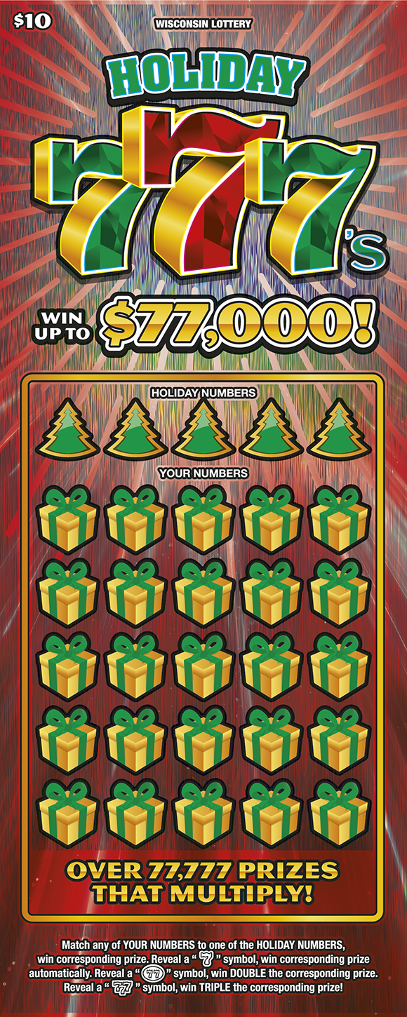 Wisconsin Scratch Game, Holiday 777s.