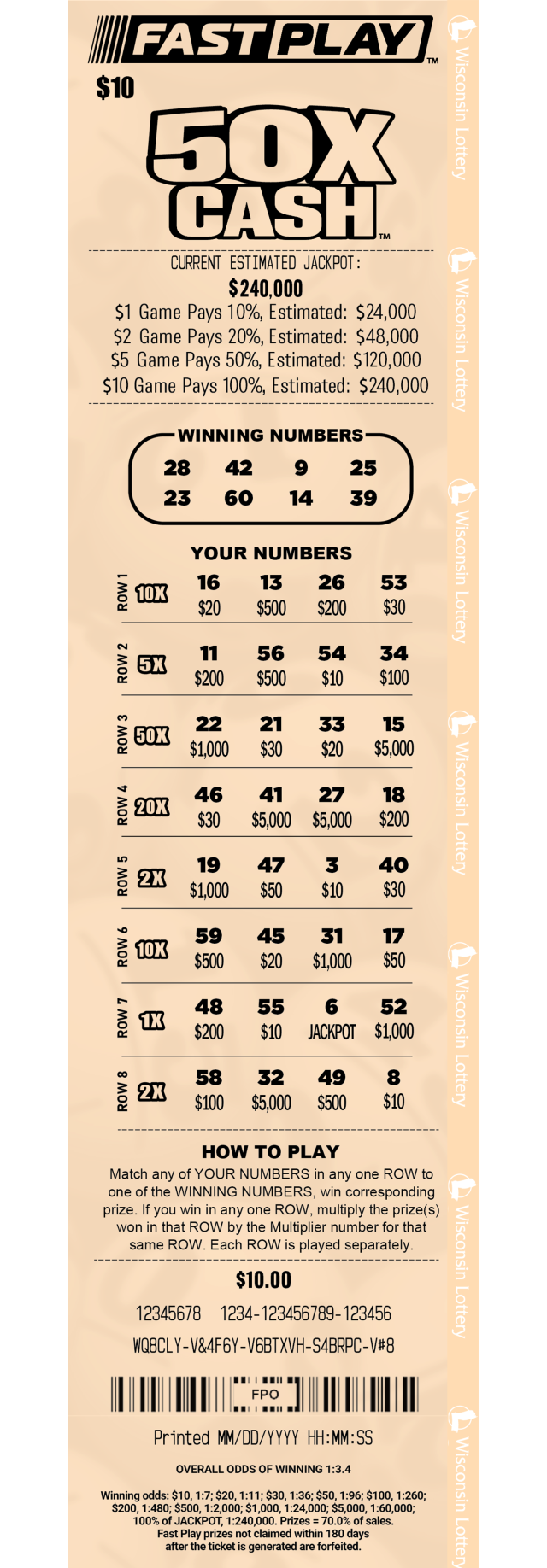 Fast Play 50X Cash