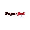 White background with black and red Paperfest logo